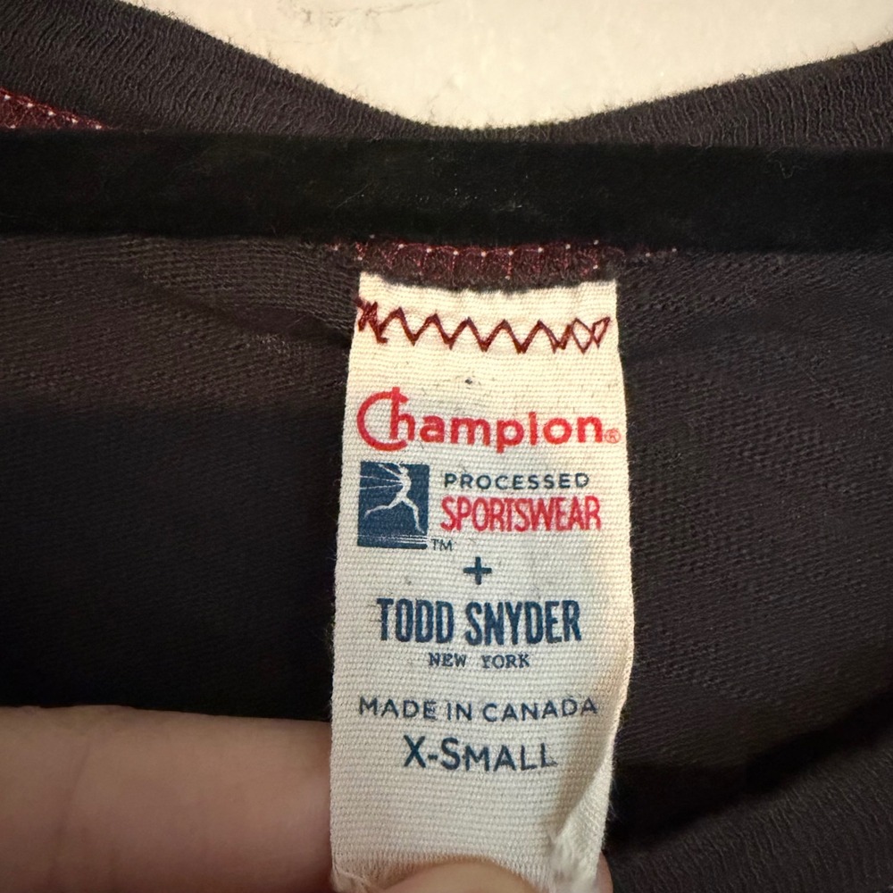 Lot of 3 Todd Snyder x Champion Slub Cotton Crewneck tee shirts XS blue black - Picture 3 of 9